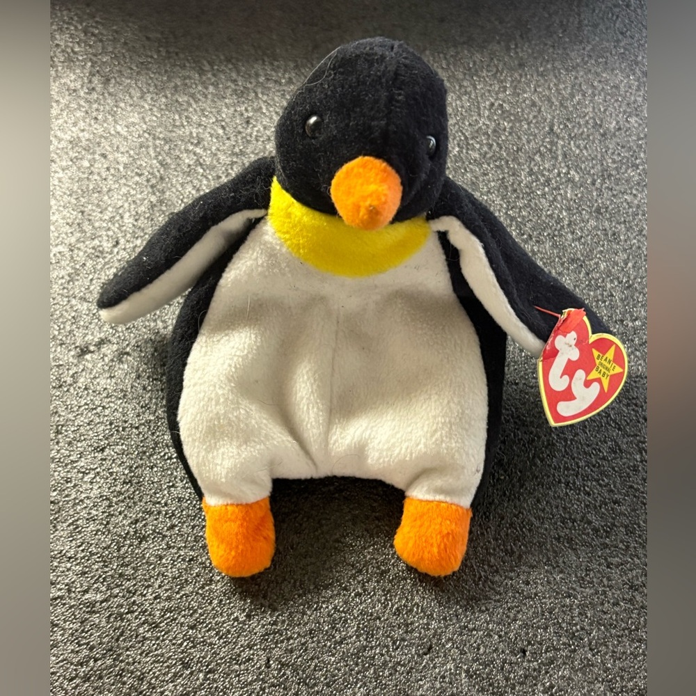 Ty Beanie Babies Waddle Penguin Plush - Black, White, and Orange